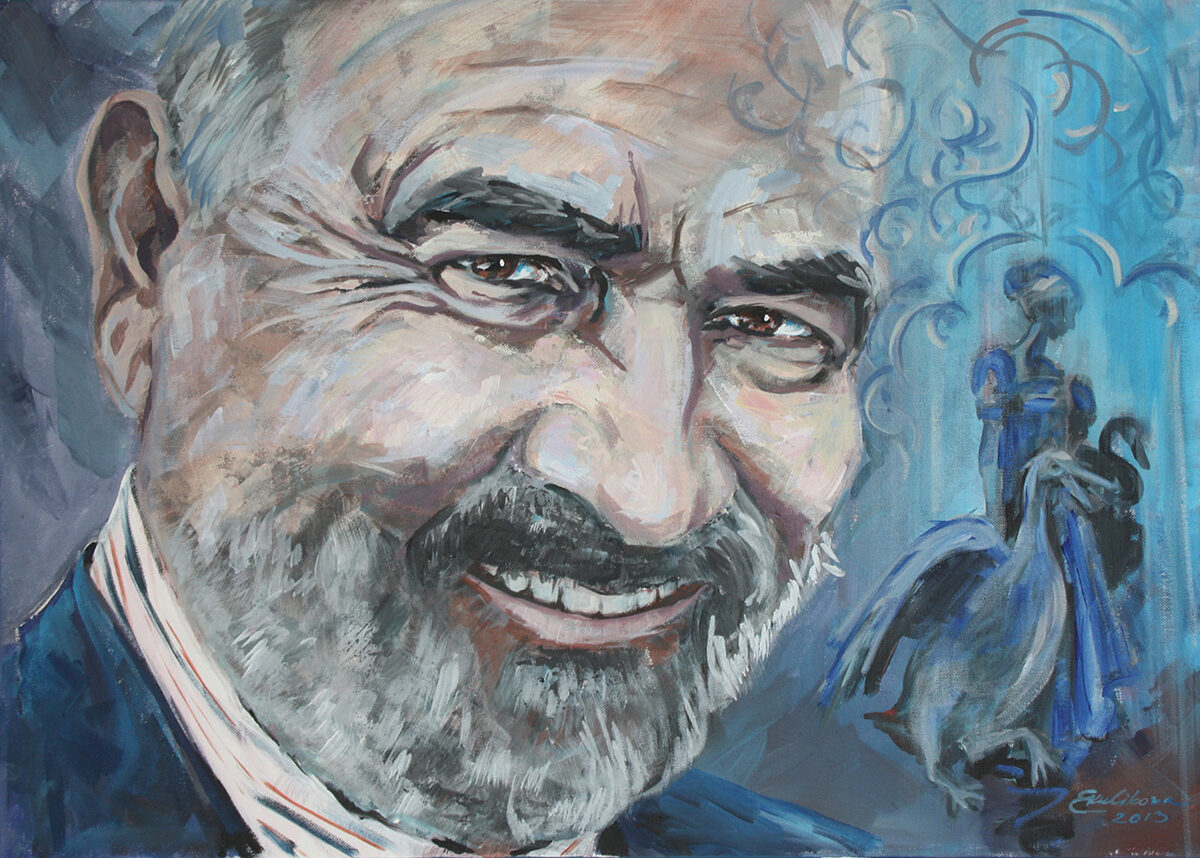 Portrait eines lächelnden älteren Mannes mit Bart